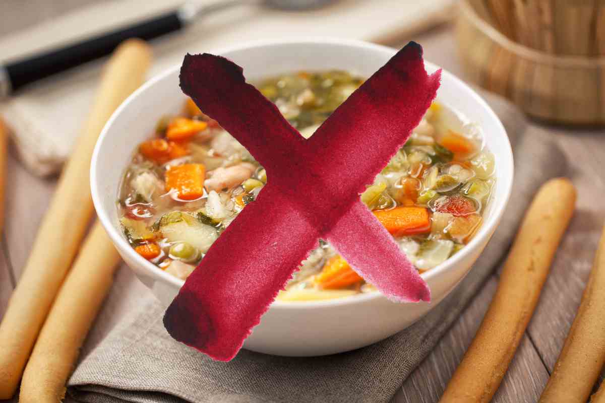 minestrone barrato da una x