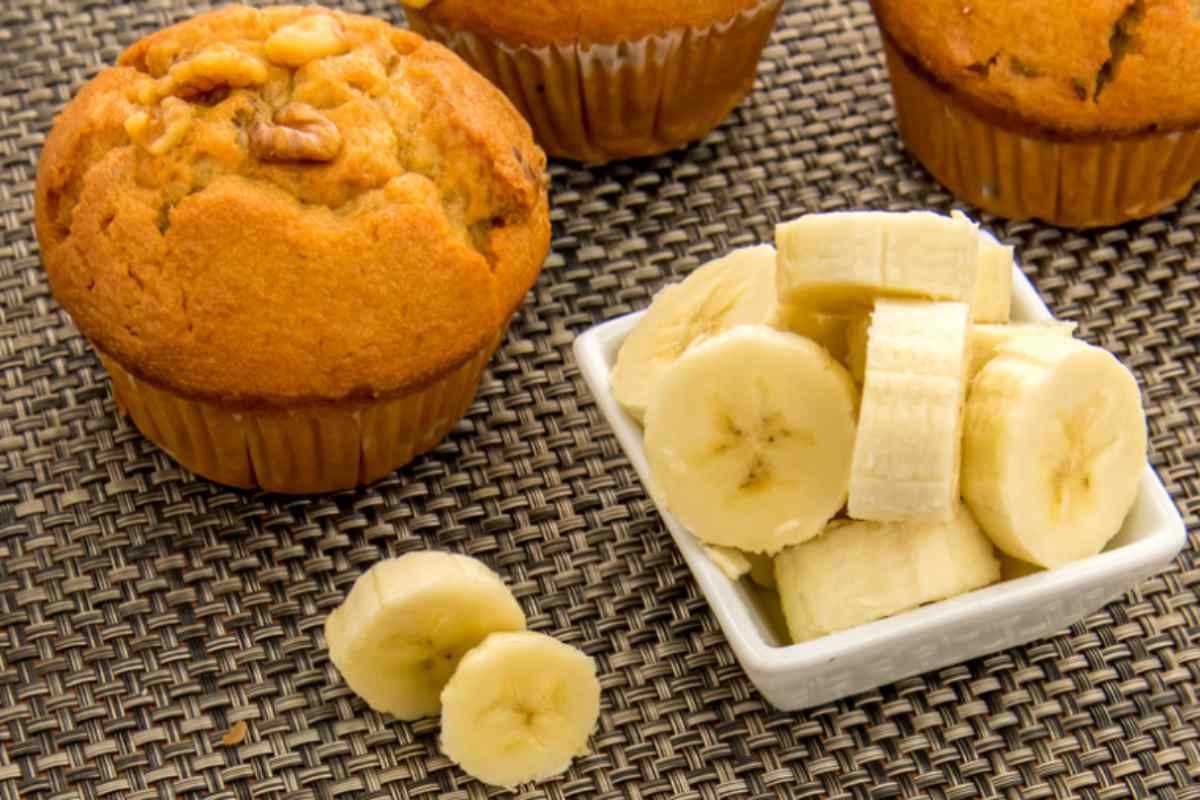 muffin alla banana con banane a pezzetti